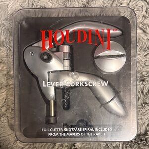 Houdini Silver Lever Corkscrew & Wine Opener Kit